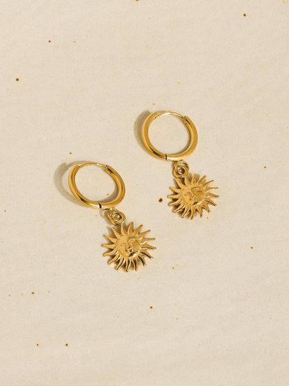 Non-Tarnish Sun hoop Earring