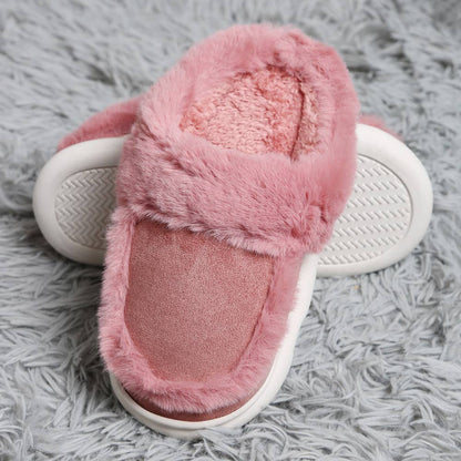 Faux Suede Fuzzy Slippers