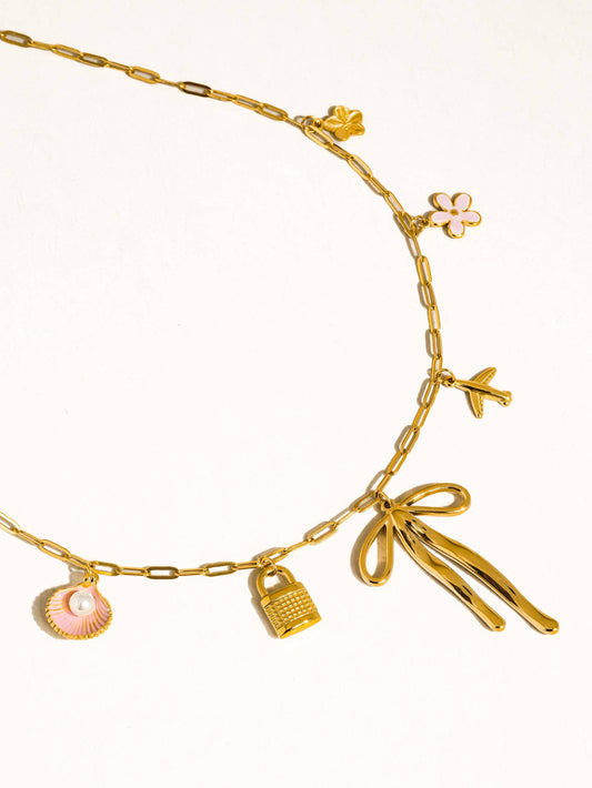 Tyla Non-Tarnish Bow Charm Necklace