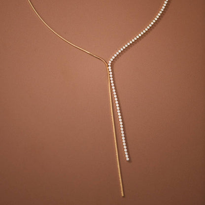 Non Tarnish Dainty Lariat Necklace