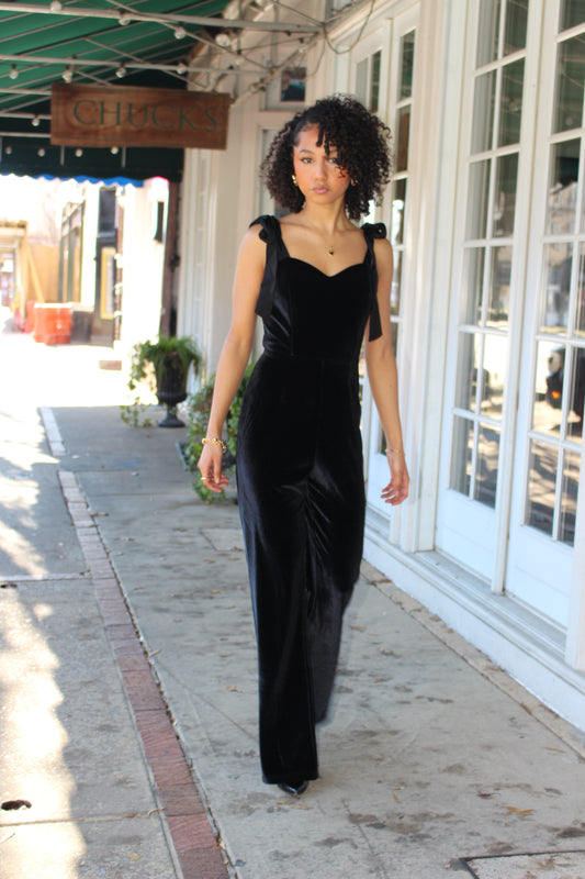 Velvet Flare Jumpsuit