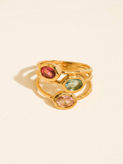 Beaufay 18K Gold Non-Tarnish Vintage Gemstone Ring