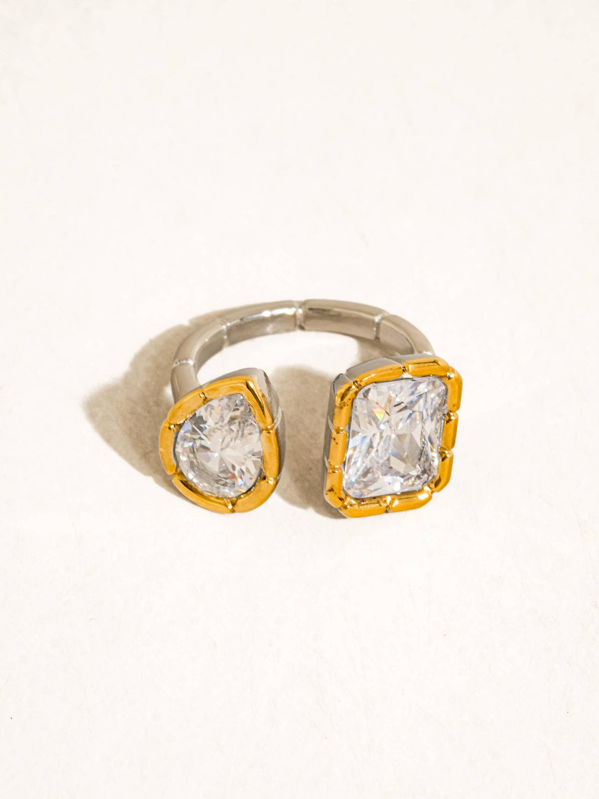 Serréa 18K Gold Non-Tarnish CZ Adjustable Ring