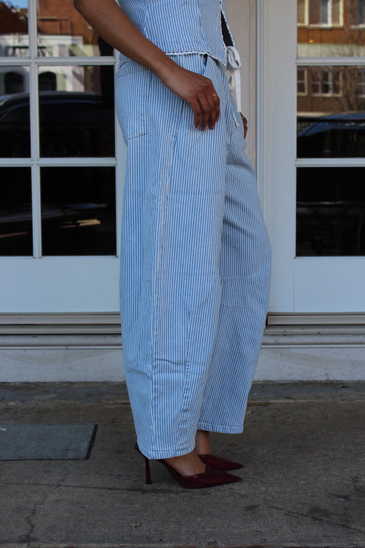Denim Barrel Pant Set
