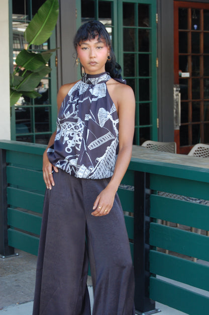 High Neck Tie Top