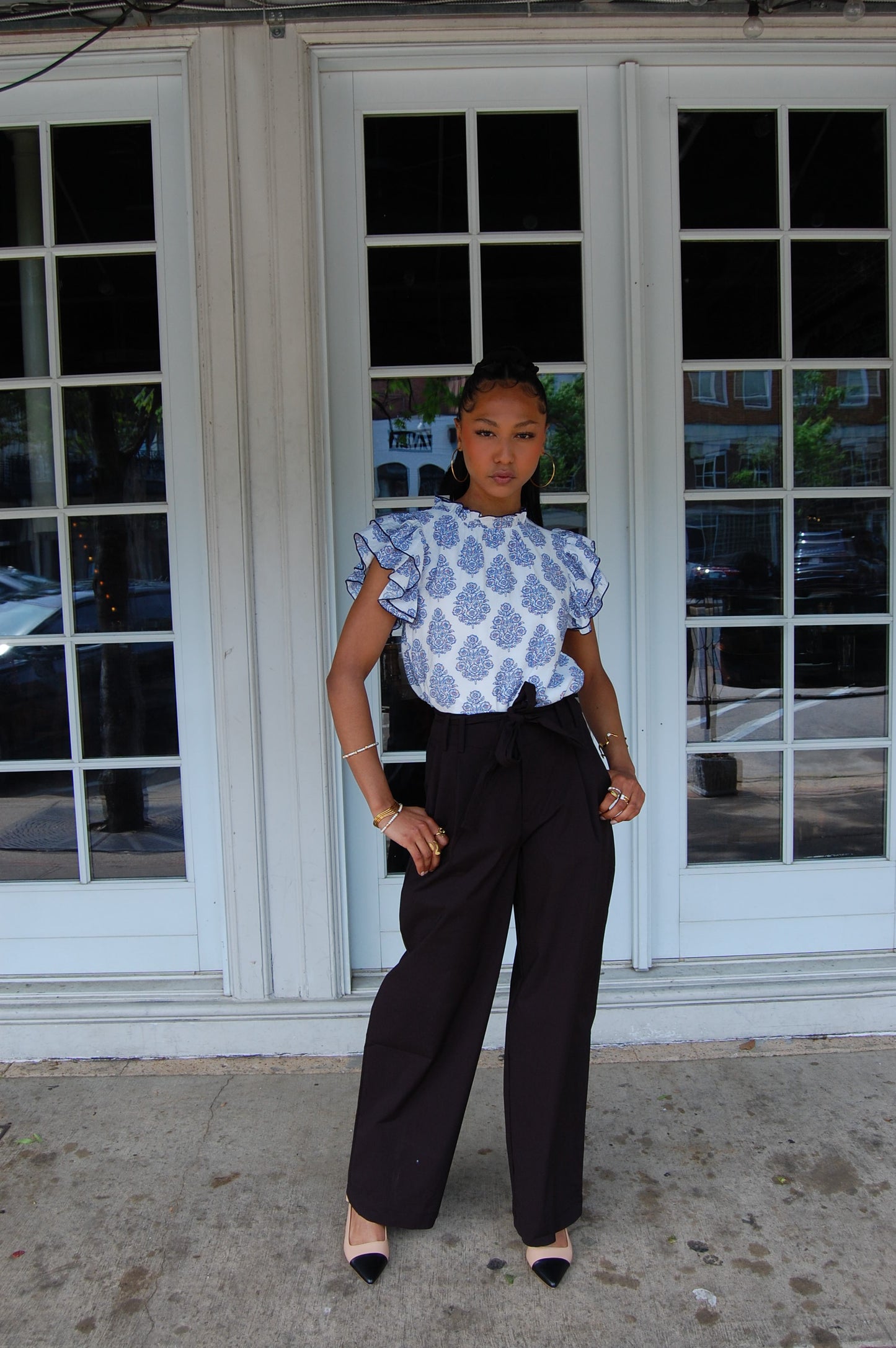 Ruffle Sleeve Blouse