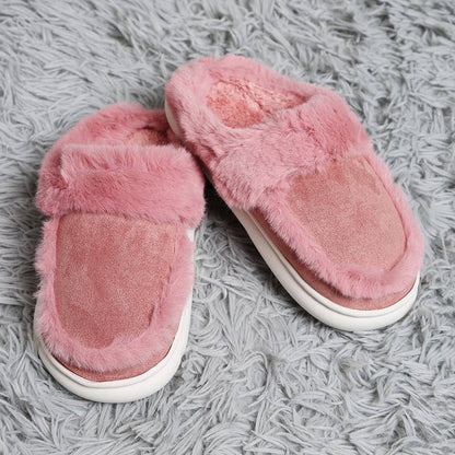 Faux Suede Fuzzy Slippers