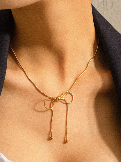 Non-Tarnish Bow Chain Necklace