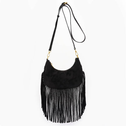 Fringe Suede Crossbody Bag