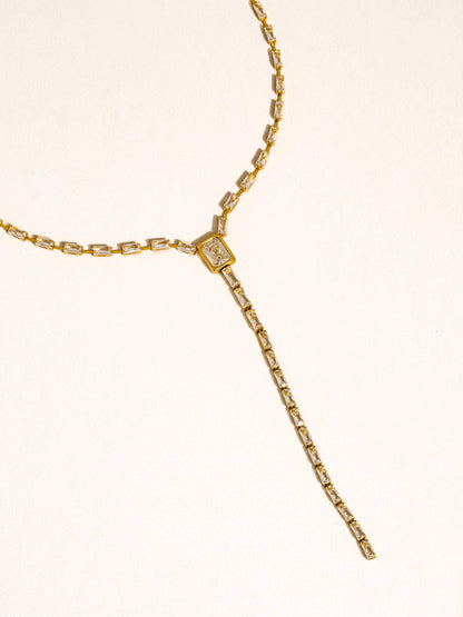 Cieline Non-Tarnish CZ Lariat Necklace