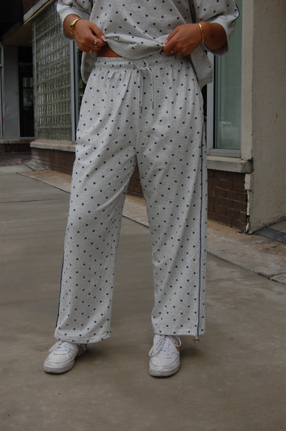 Piping Polka Dot Pants Set