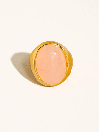 Lula 18K Gold Vintage Natural Stone Statement Ring