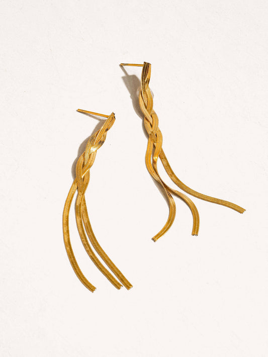 Non-Tarnish Braided Tassel Earring