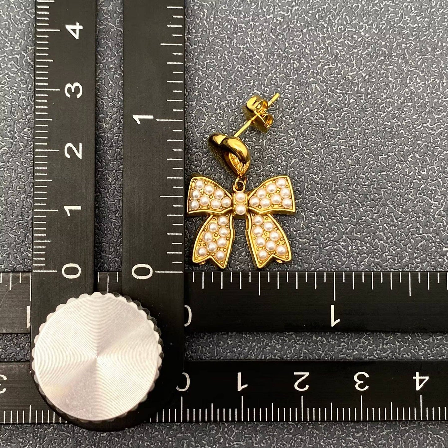 Pearl Bow Water Resistant Earrings