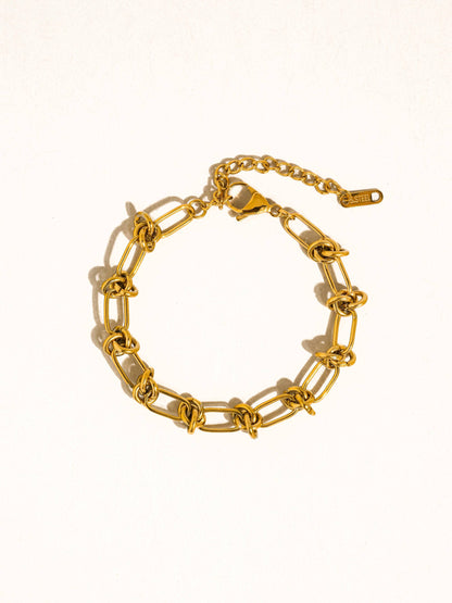 Nivra 18K Gold Non-Tarnish Knot Chain Bracelet