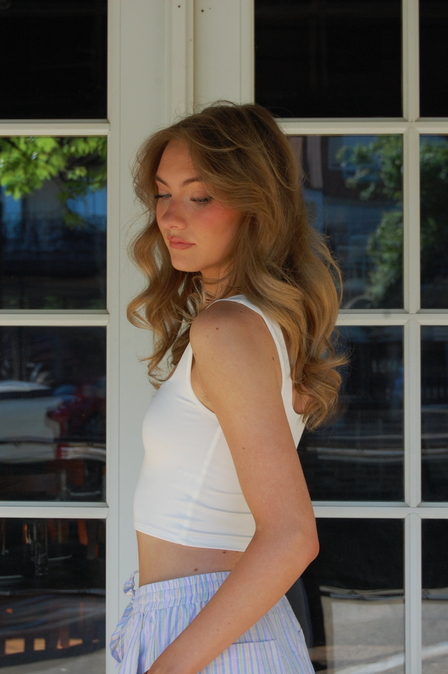 Cropped Square Neck Tank