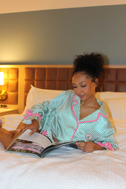 Mini Embroidered Stripe PJ Top