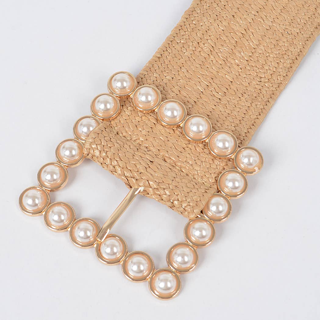 Pearl Buckle Elastic Belt