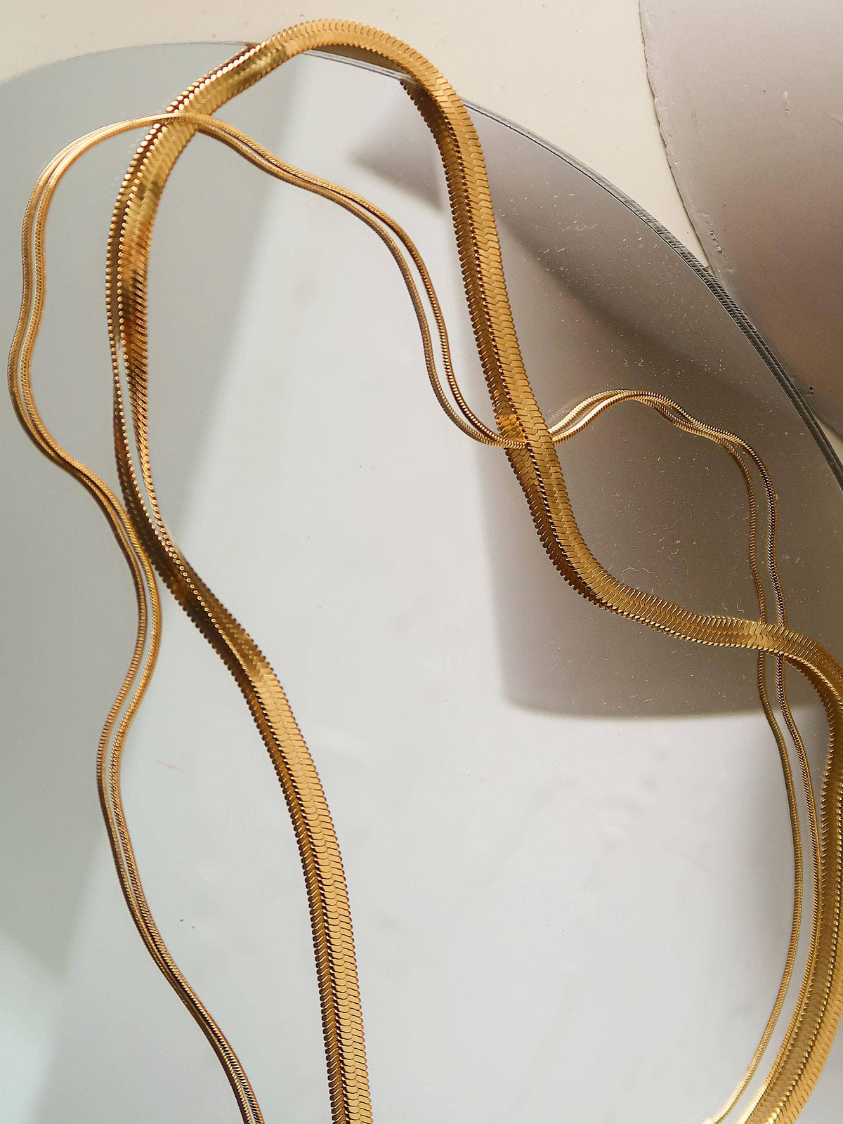 Non-Tarnish Layered Snake Chain Necklace