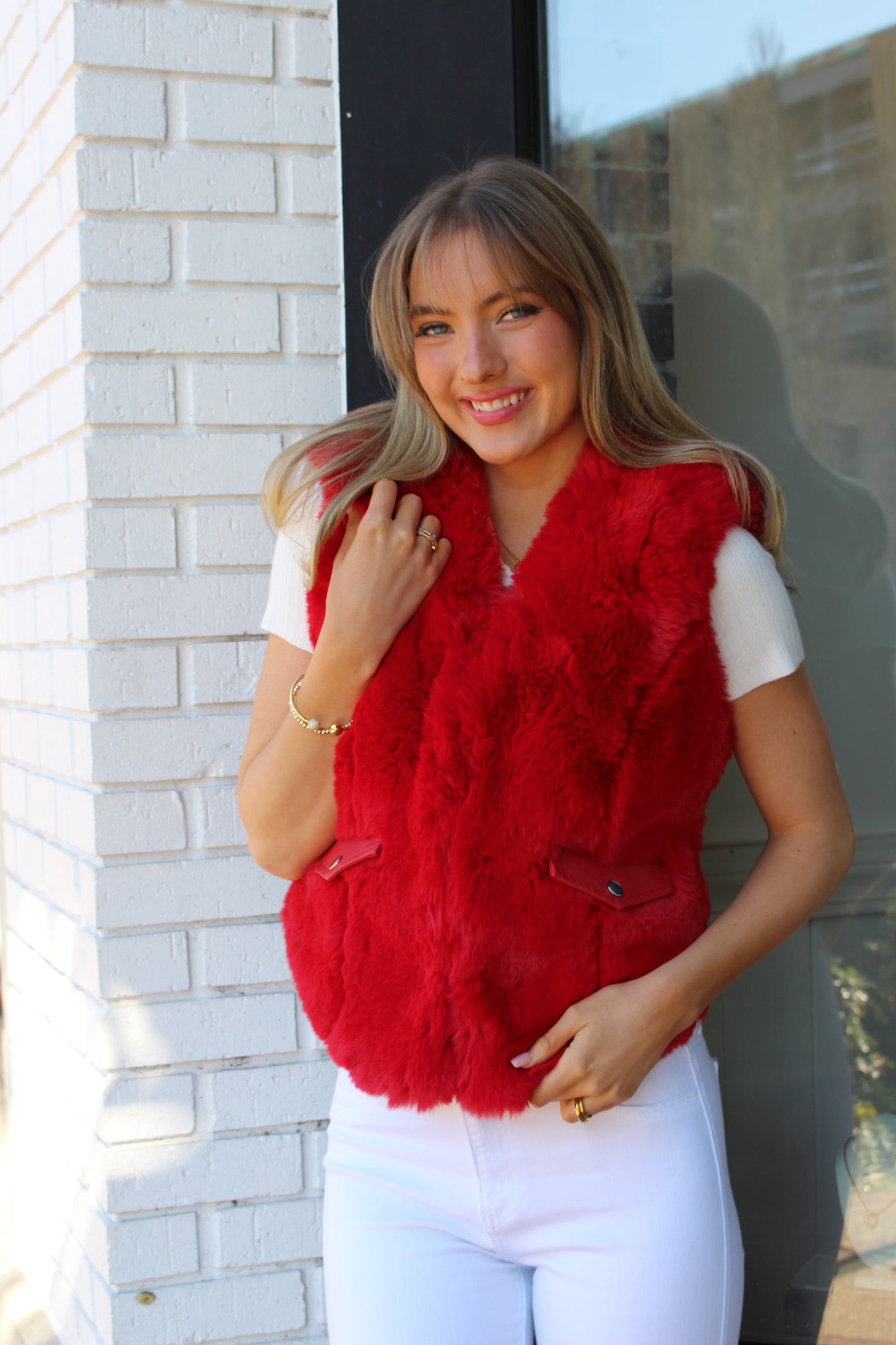 Leather Pocket Fur Vest
