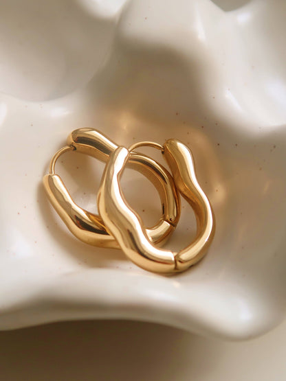 Non-Tarnish Oval Hoop Earring