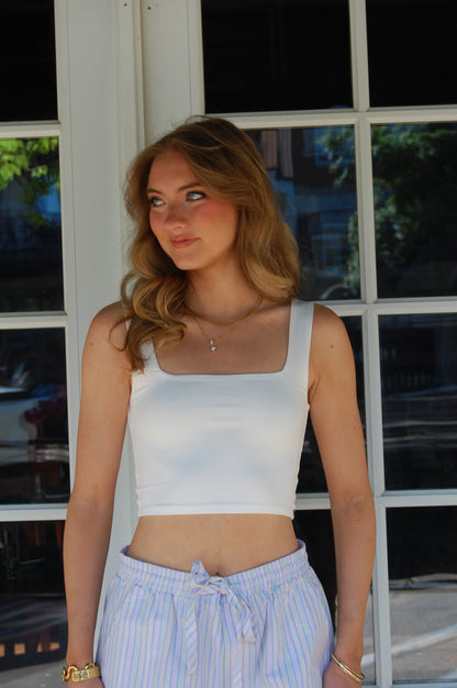 Cropped Square Neck Tank