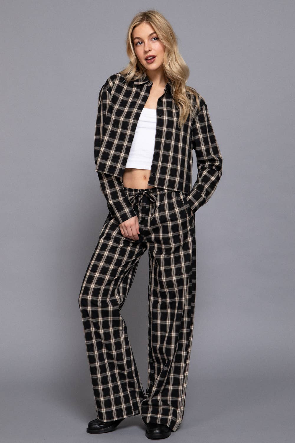 Plaid Top Set