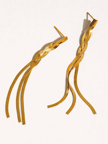 Non-Tarnish Braided Tassel Earring