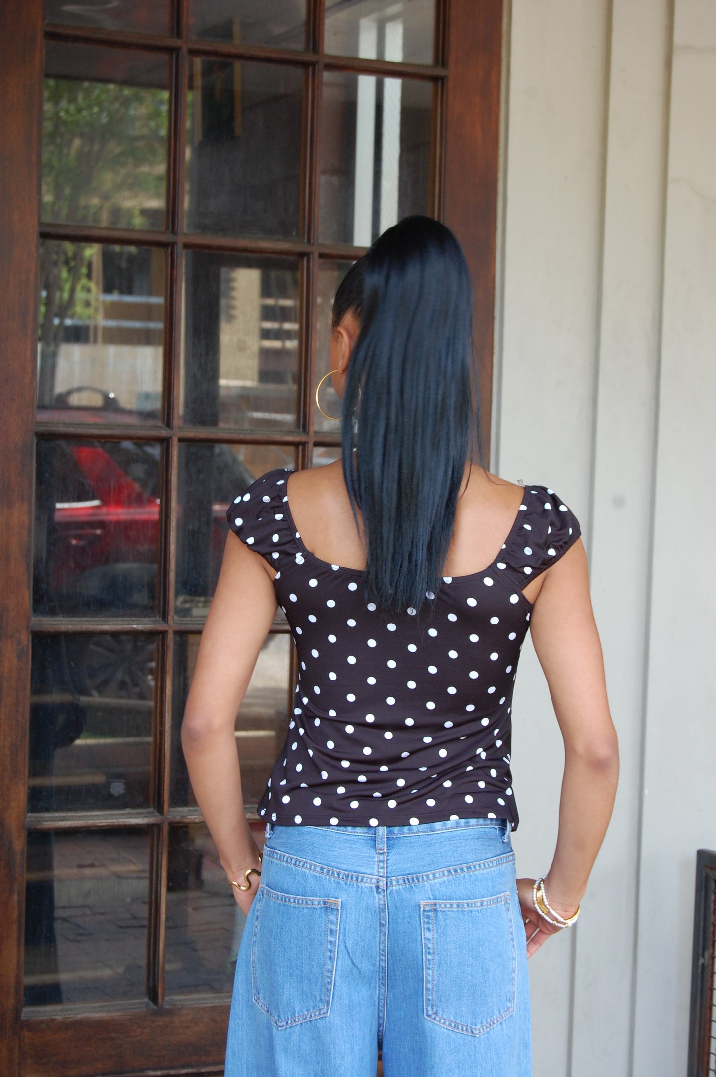 Polka Dot Knit Top