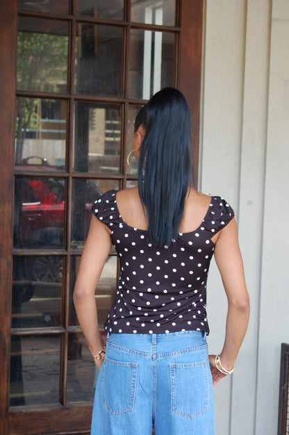 Polka Dot Knit Top