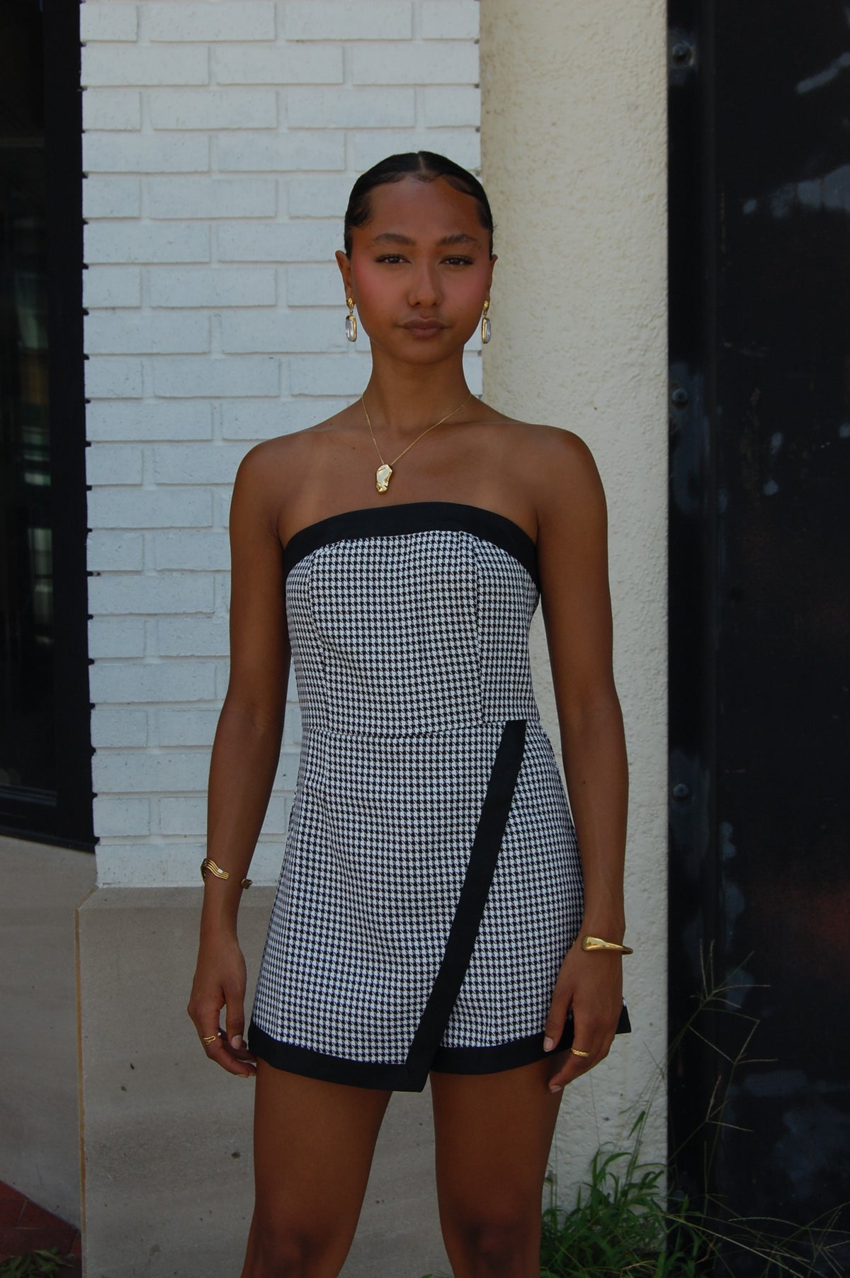 Houndstooth Romper