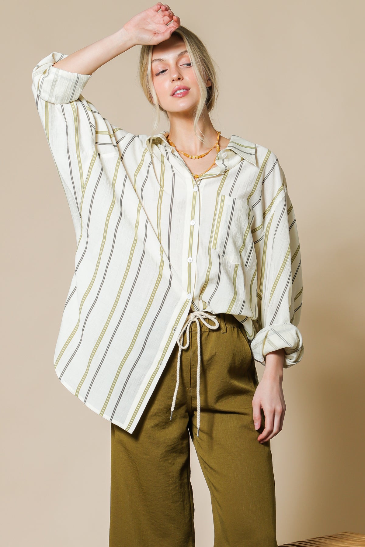Stripe Oversized Button Down