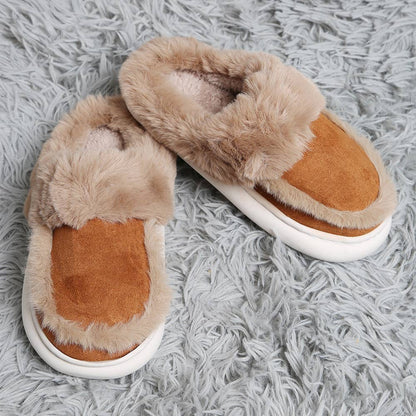 Faux Suede Fuzzy Slippers