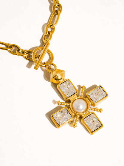Patrice Non-Tarnish Cross Necklace