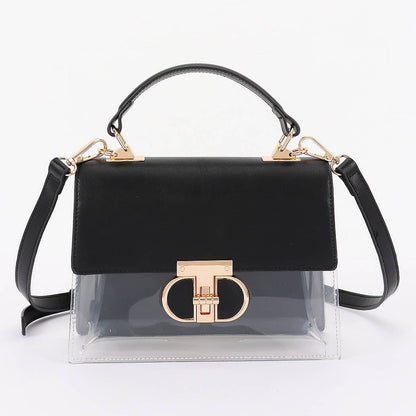 Clear & Leather Combo Bag