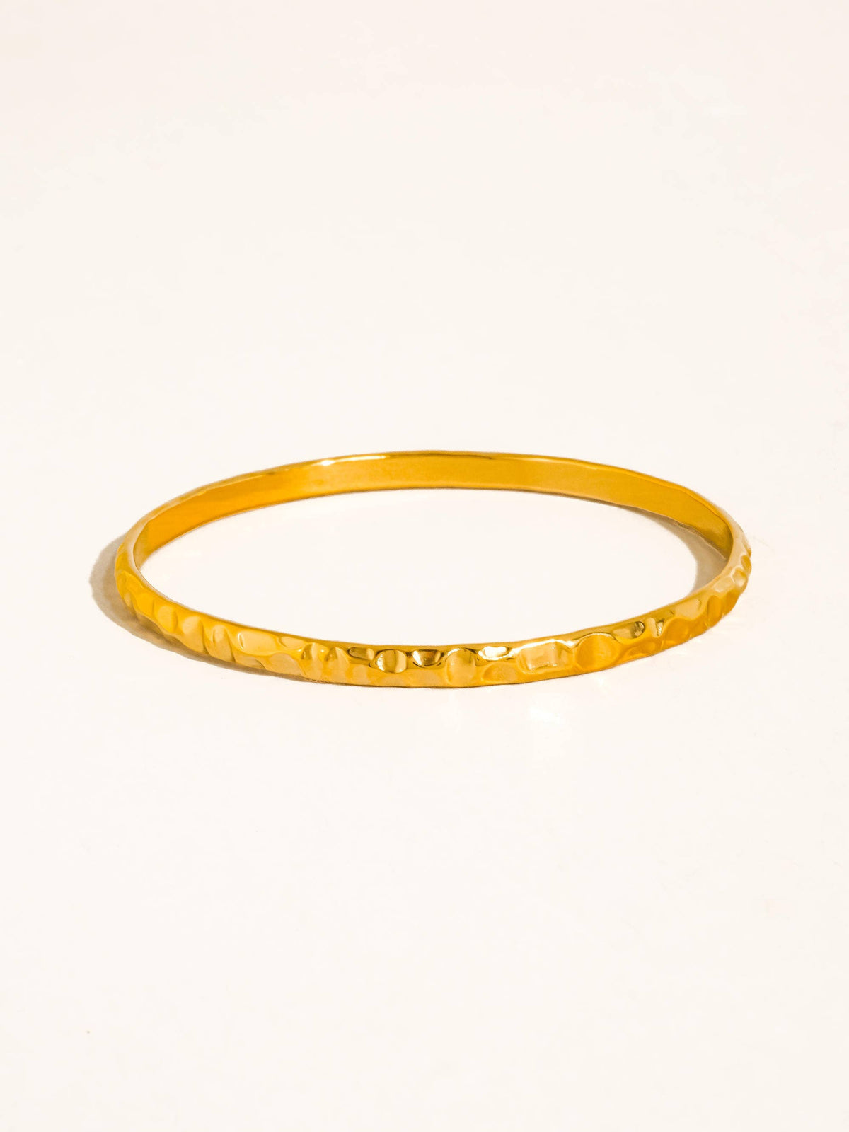 Emerson 18K Gold Non-Tarnish Hammered Bangle Bracelet