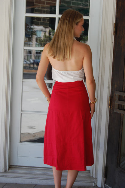 Front Zip Midi Skirt