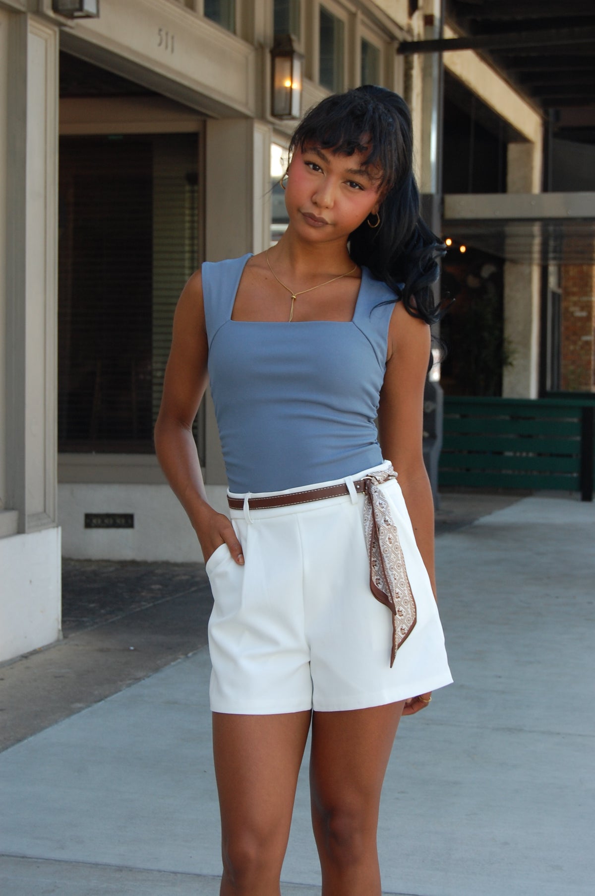 Shorts With Scarf Belt