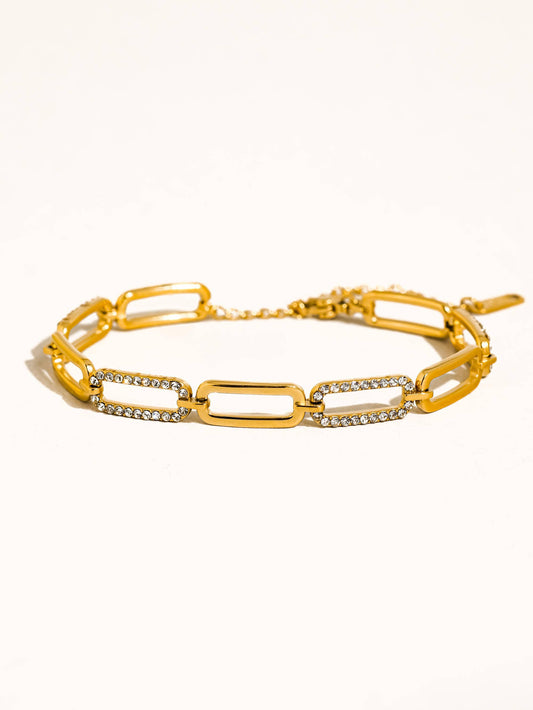 Évasion 18K Gold Non-Tarnish Glam Rhinestone Chain Bracelet