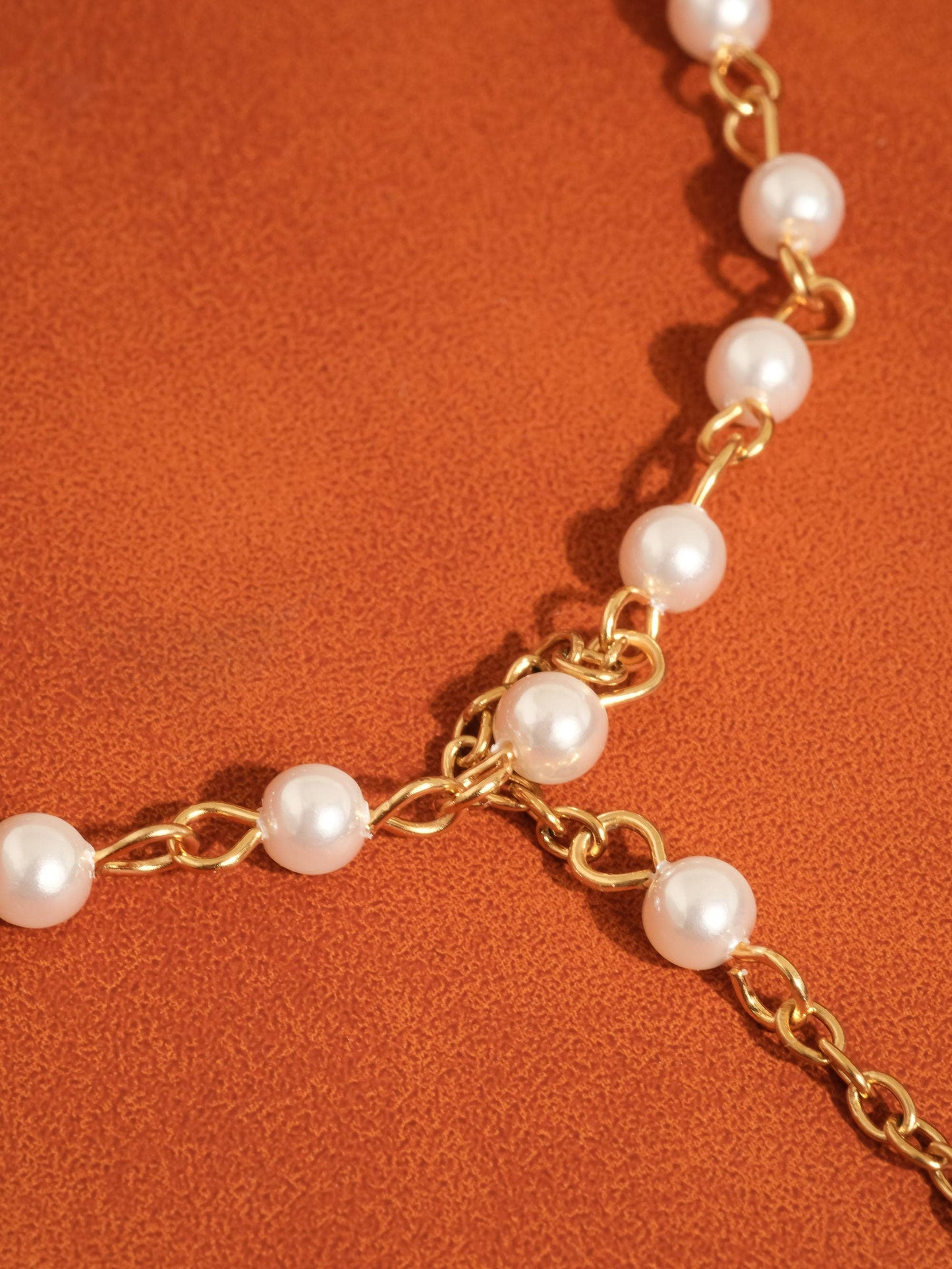 Windsor 18K Gold Non-Tarnish Pearl Hand Chain Bracelet