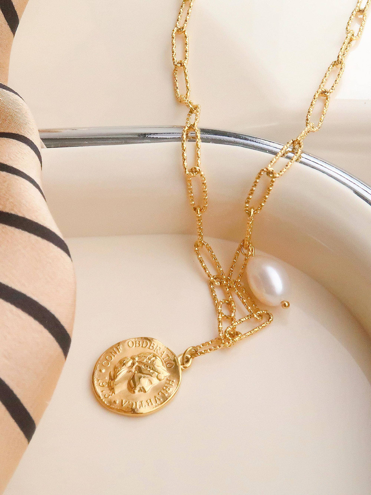 Non-Tarnish Coin Chain Necklace
