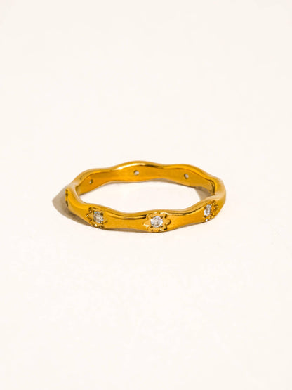 Vendome 18K Gold Non-Tarnish CZ Starburst Ring