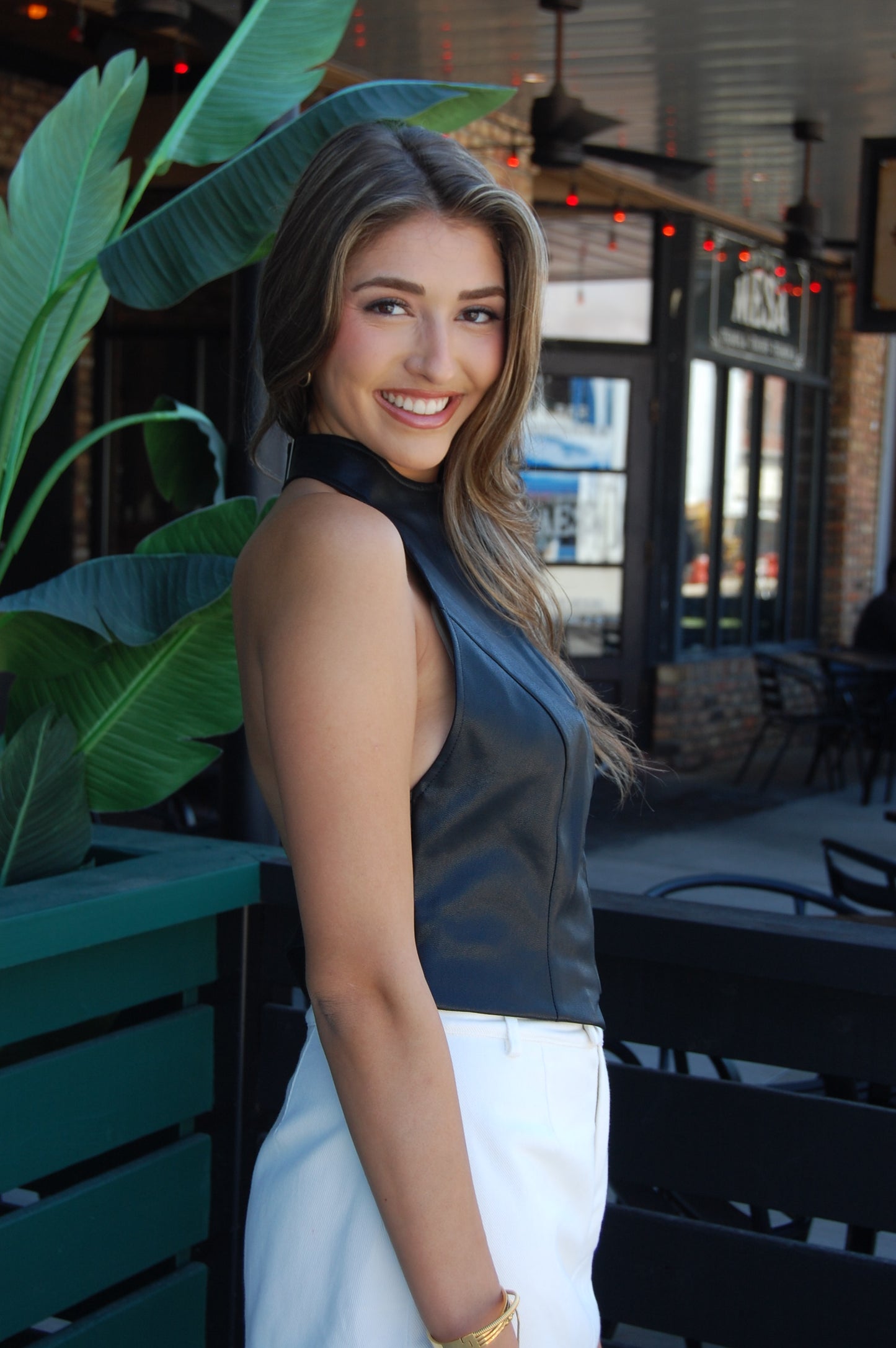 Leather Halter Top