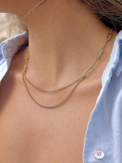 Non-Tarnish Layered Chain Necklace
