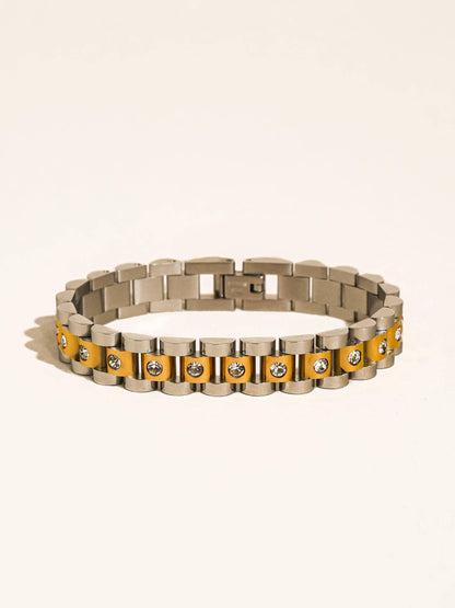 Faelys 18K Gold Non-Tarnish Two-Tone Watchband Bracelet