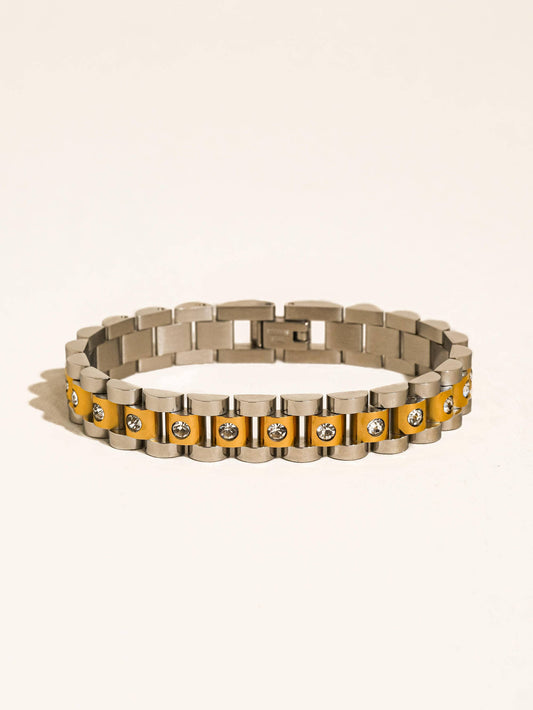 Faelys 18K Gold Non-Tarnish Two-Tone Watchband Bracelet
