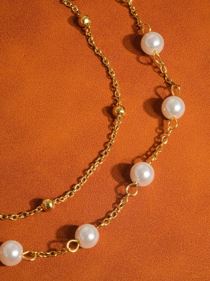 Gilles 18K Non-Tarnish-Layered Pearl Bracelet