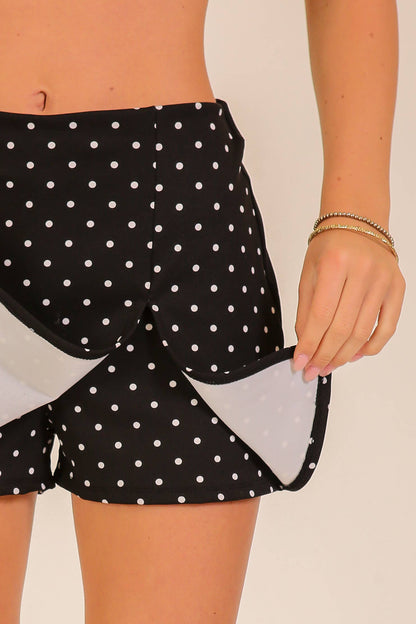 Slit Polka Dot Skort