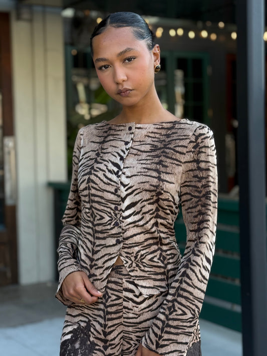 Tiger Print Top Set