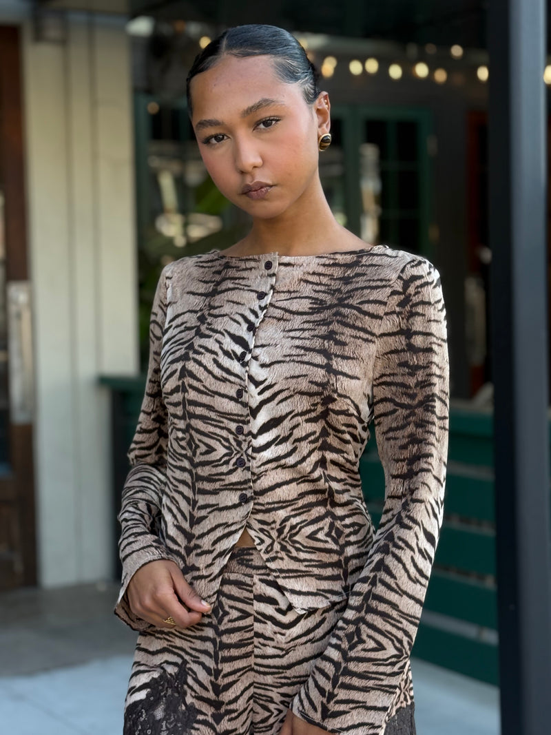 Tiger Print Top Set